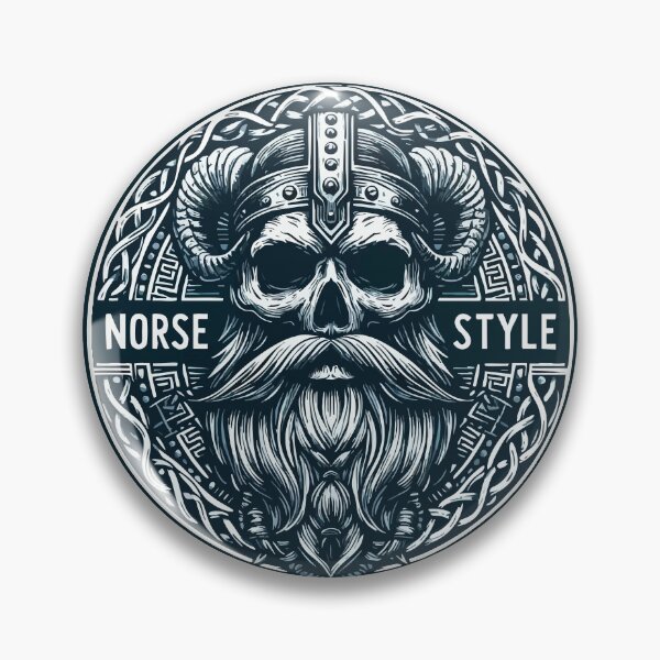 Item preview, Norse Style Beard Viking Skull Monochromatic Celtic designed and sold by TomFrontierArt.