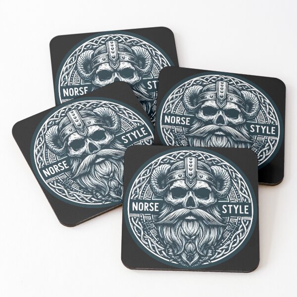 Item preview, Norse Style Beard Viking Skull Monochromatic Celtic designed and sold by TomFrontierArt.