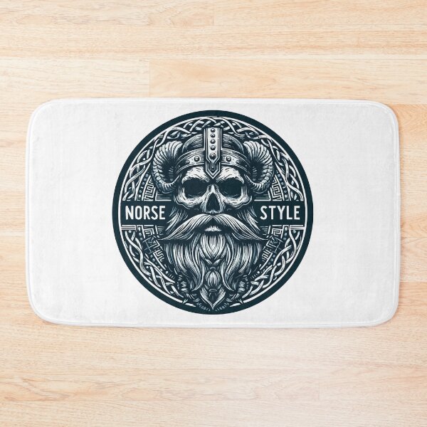 Item preview, Norse Style Beard Viking Skull Monochromatic Celtic designed and sold by TomFrontierArt.