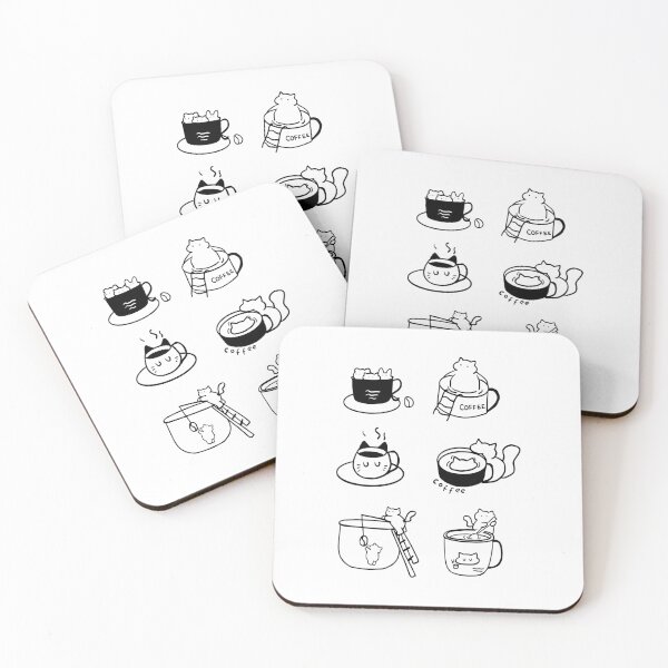 Item preview, Whiskers and Lattes: Minimalist Coffee Cat Art designed and sold by RM-Journey.