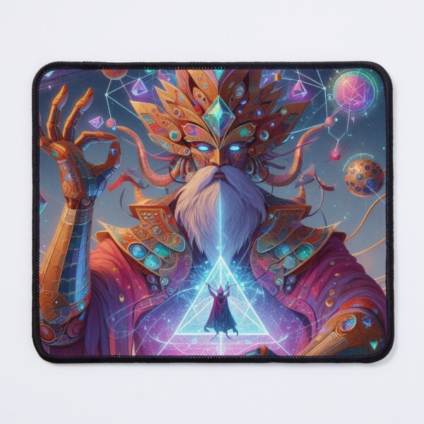 Item preview, Cosmic Nubian Alchemist sentient being holding the cosmic crystal pyramid that creates music designed and sold by Kourtesy of King.