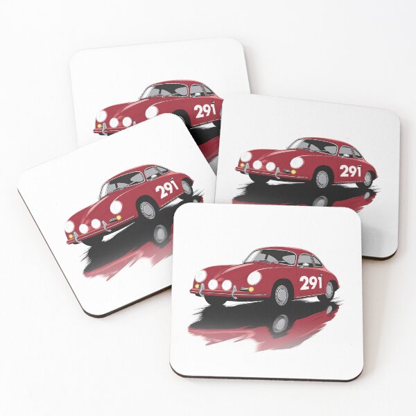 Item preview, Vintage red Porsche 356 Rally Car designed and sold by blackdogshop.
