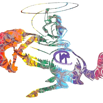 Artwork thumbnail, Rainbow Rodeo Rider by Kalli Taub Art