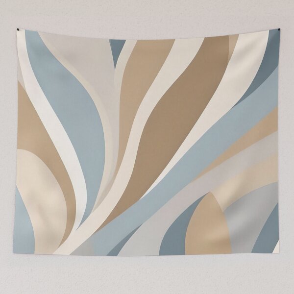 Item preview, Soft Waves in Blue and Pastel Cream designed and sold by Ciervo Primavera.
