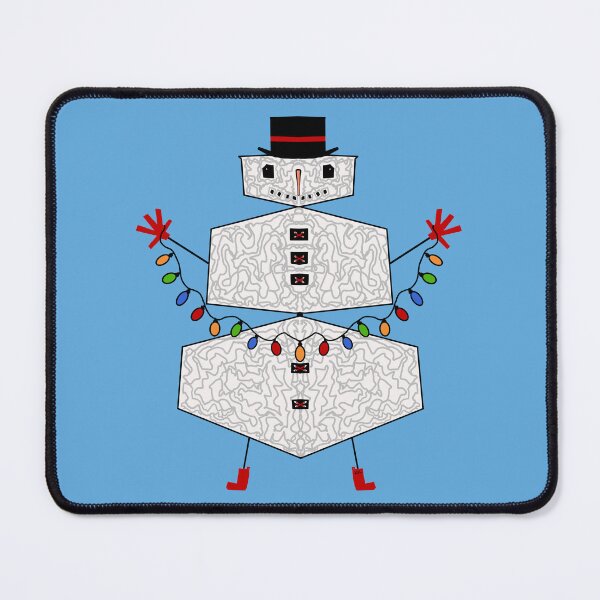 Item preview, Snowman Lights on Blue designed and sold by KHoltDesigns.