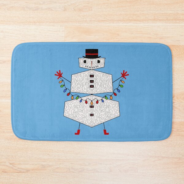 Item preview, Snowman Lights on Blue designed and sold by KHoltDesigns.