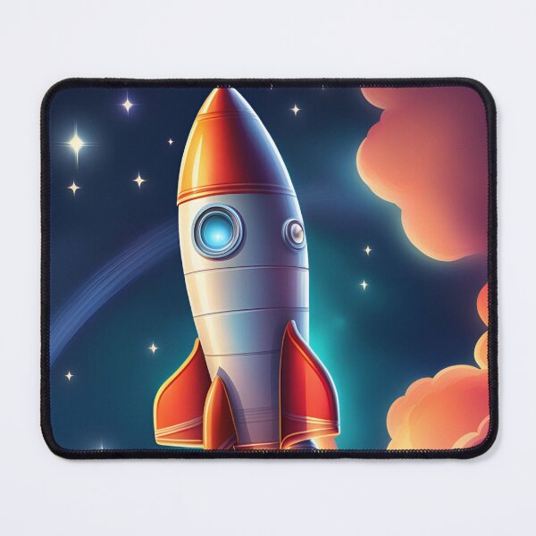 Item preview, Cute rocketship in space designed and sold by Purr95.