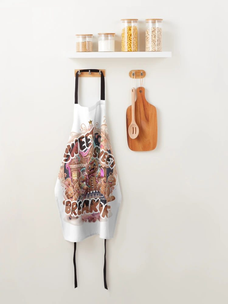 Thumbnail 4 of 6, Apron, Sweet, Sweet Breakcore – Gingerbread Rave designed and sold by Designorigin.