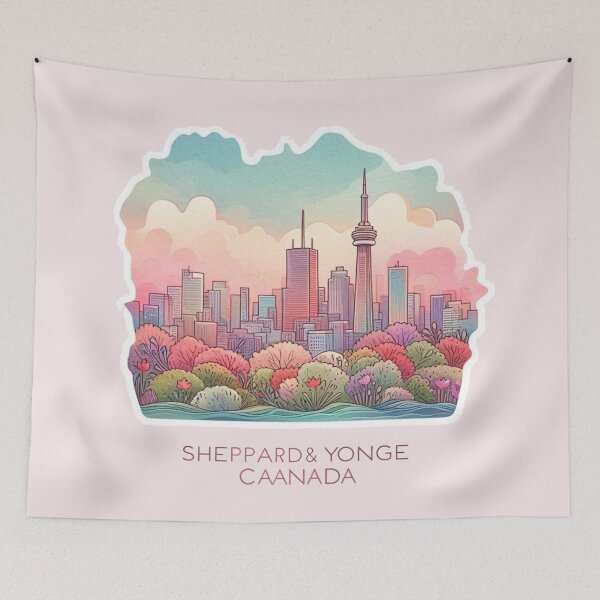 Item preview, Sheppard & Yonge View Canada Minimalist Sticker Design,  designed and sold by PaintMeWorld.