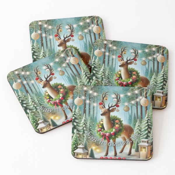Item preview, Oh Deer, It’s Christmas Time – Whimsical Winter Art designed and sold by gleefulme.