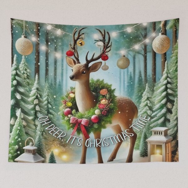 Item preview, Oh Deer, It’s Christmas Time – Whimsical Winter Art designed and sold by gleefulme.