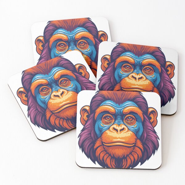 Item preview, Vivid Tribal Ape Vector Portrait designed and sold by REPTISLAV.