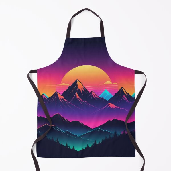 Aperçu de l'œuvre Coucher de soleil vibrant sur les montagnes de néon créée et vendue par RebelPaintBrush.