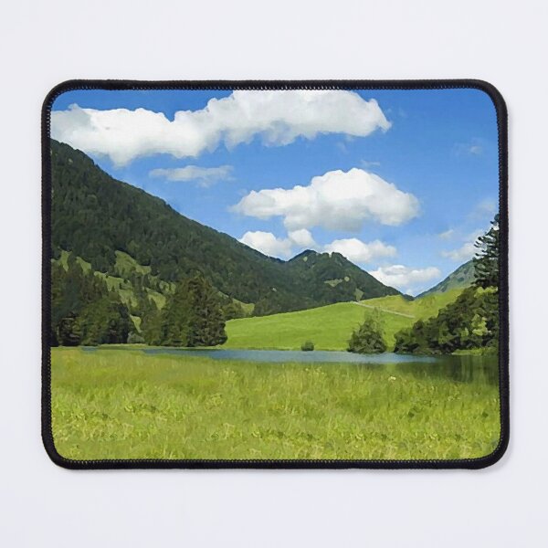 Item preview, Trees, green plains and pool of water oil painting designed and sold by AA-designstore.