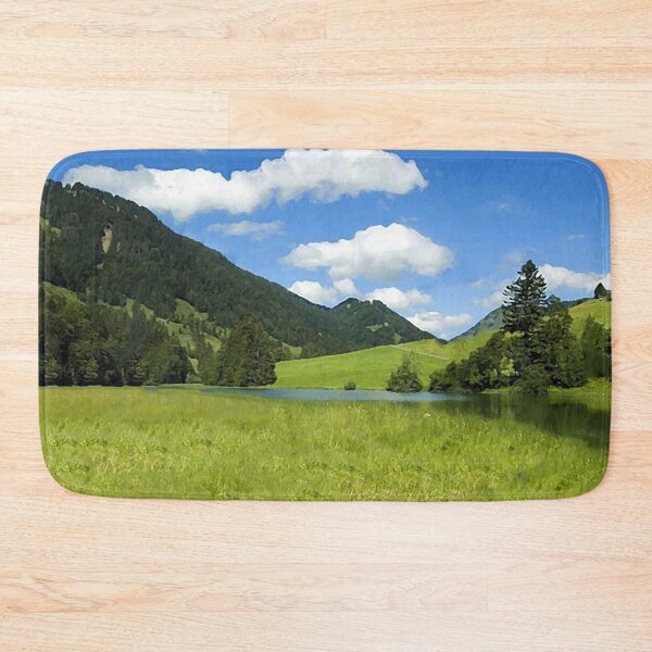 Item preview, Trees, green plains and pool of water oil painting designed and sold by AA-designstore.