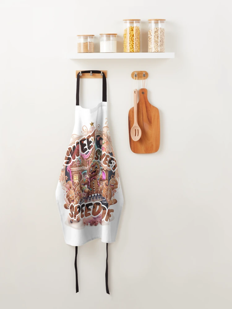 Thumbnail 4 of 6, Apron, Sweet, Sweet Speedcore – Gingerbread Rave designed and sold by Designorigin.