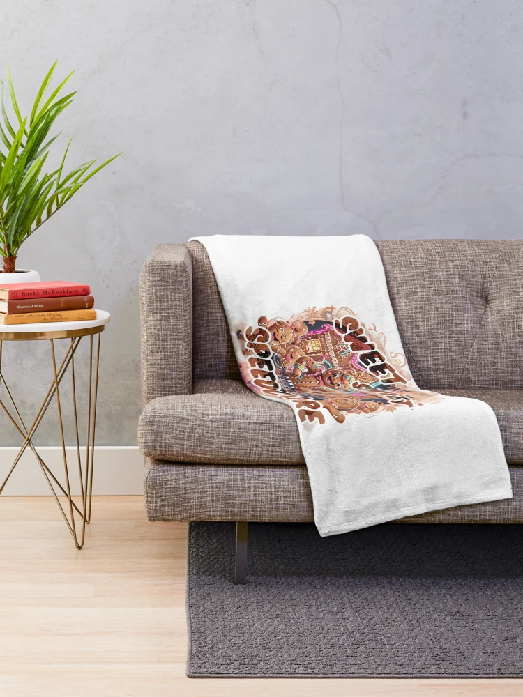 Thumbnail 2 of 6, Throw Blanket, Sweet, Sweet Speedcore – Gingerbread Rave designed and sold by Designorigin.