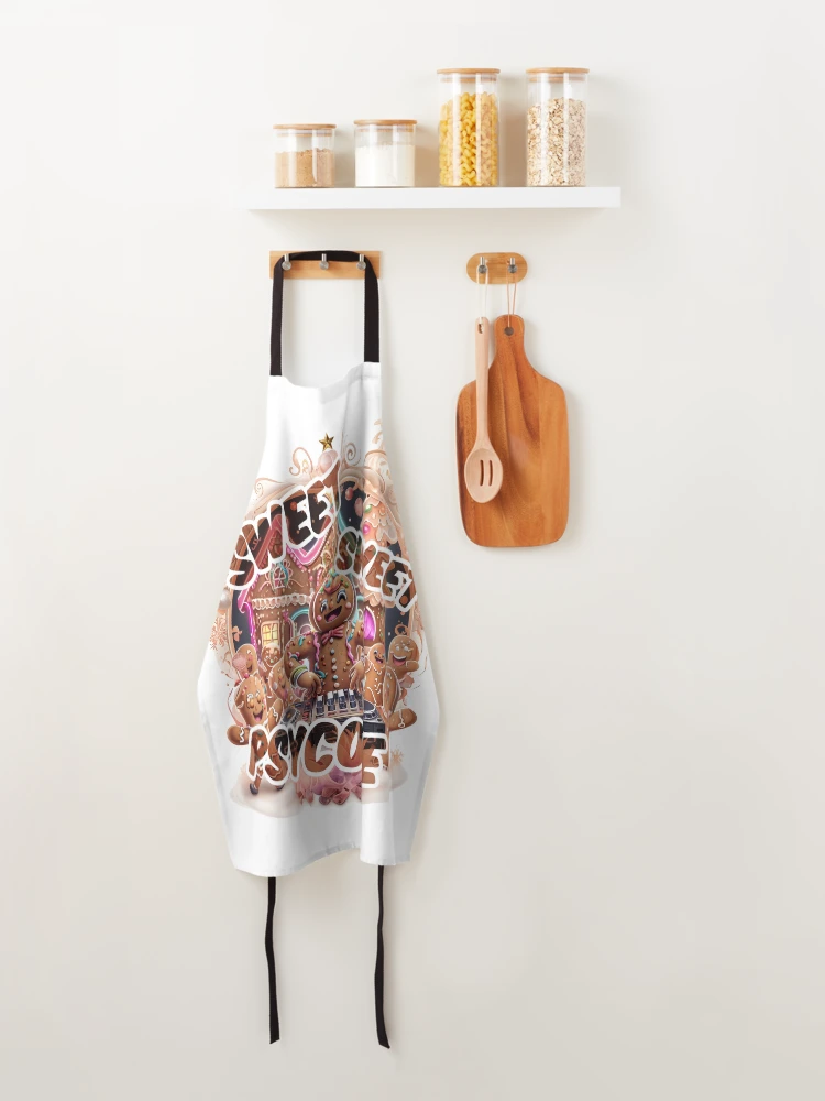 Thumbnail 4 of 6, Apron, Sweet, Sweet Psycore – Gingerbread Rave designed and sold by Designorigin.