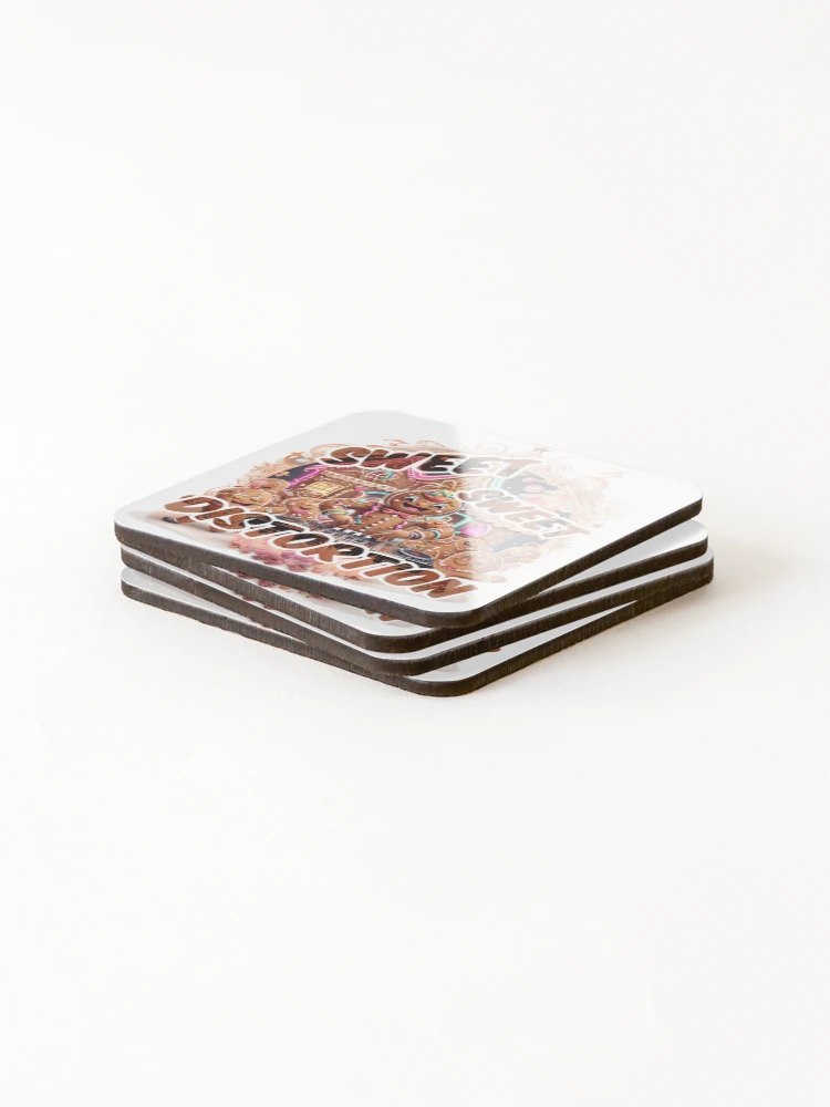 Thumbnail 4 of 5, Coasters (Set of 4), Sweet, Sweet Distortion – Gingerbread Rave designed and sold by Designorigin.