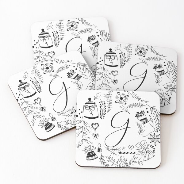 Item preview, Festive Christmas Alphabet letters Holiday art designed and sold by ilyanadesign.