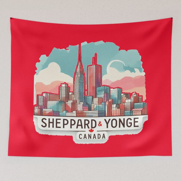 Item preview, Sheppard & Yonge View Canada Minimalist Sticker Design,  designed and sold by PaintMeWorld.