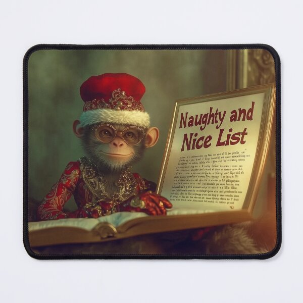 Item preview, Naughty or Nice - Monkey is checking the list!  designed and sold by OOTB-Designs.