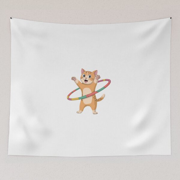 Item preview, Cats and Hula Hoops: A Fun Fusion of Fitness and Feline Entertainment designed and sold by kmf1313.