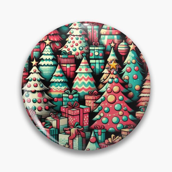Item preview, Retro Christmas Tree Pattern designed and sold by ArtFactoryAI.