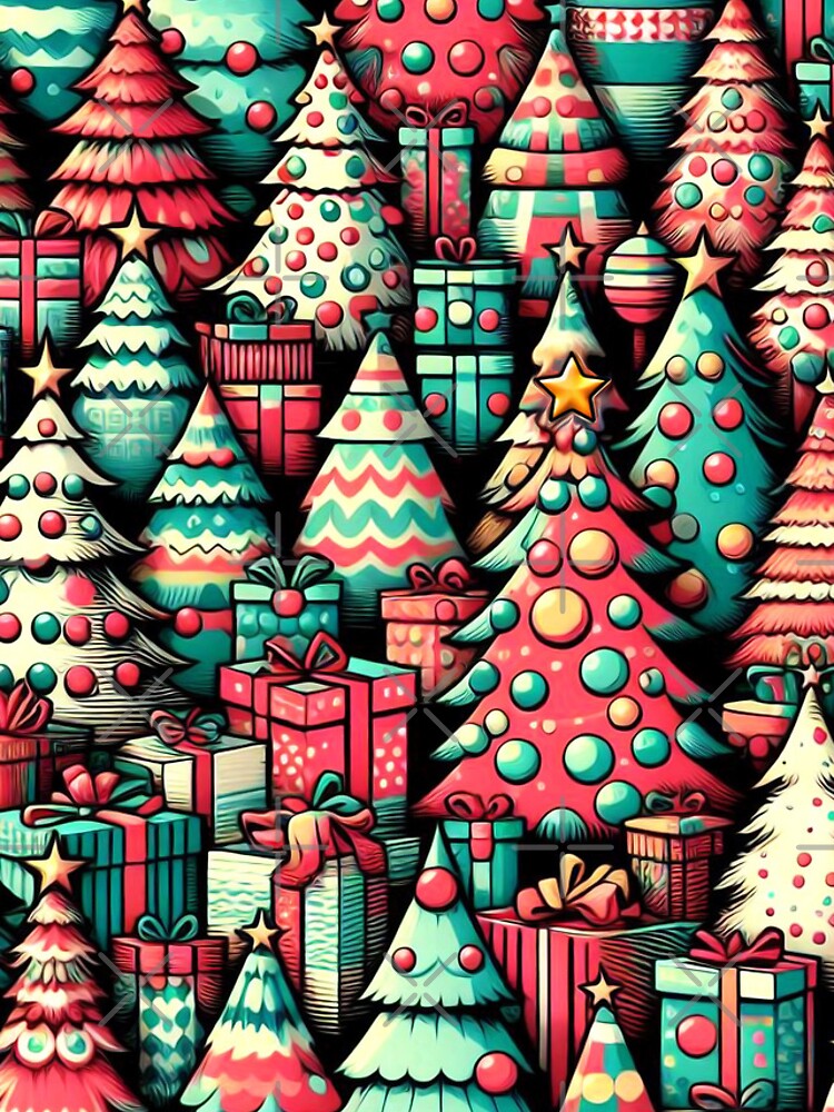 Thumbnail 4 of 4, iPhone Case, Retro Christmas Tree Pattern designed and sold by ArtFactoryAI.