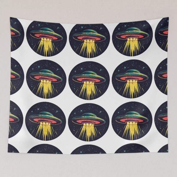 Item preview, Cartoon Style UFO Logo Stickers, Logo, Illustration, Wall arts, Art Prints and More designed and sold by Kevin Lou.