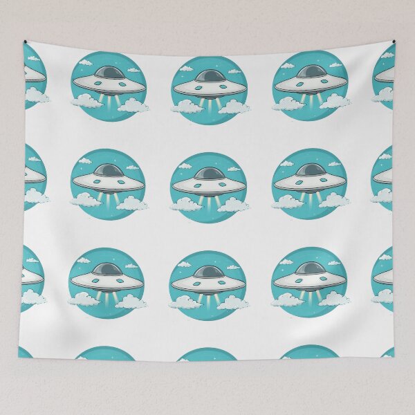 Item preview, Cartoon Style UFO Logo Stickers, Logo, Illustration, Wall arts, Art Prints and More designed and sold by Kevin Lou.