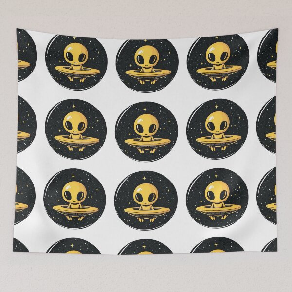 Item preview, Cartoon Style UFO Logo Stickers, Logo, Illustration, Wall arts, Art Prints and More designed and sold by Kevin Lou.