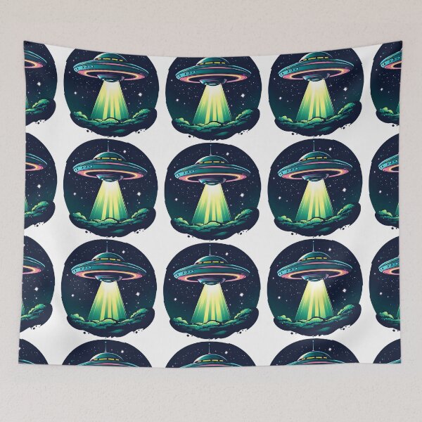 Item preview, Cartoon Style UFO Logo Stickers, Logo, Illustration, Wall arts, Art Prints and More designed and sold by Kevin Lou.