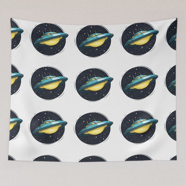 Item preview, Cartoon Style UFO Logo Stickers, Logo, Illustration, Wall arts, Art Prints and More designed and sold by Kevin Lou.