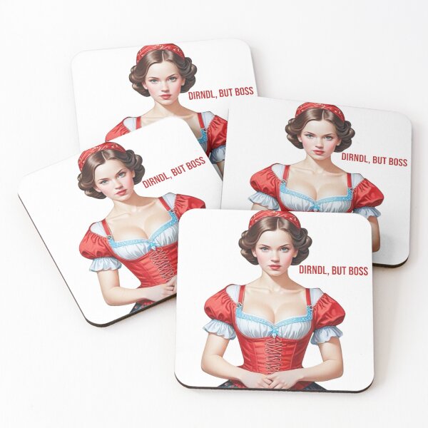 Item preview, Girl in a red dirndl designed and sold by Farbenmieze.