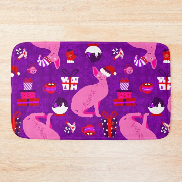 Item preview, christmas sphynx cat santa sphinx pink designed and sold by Gossip Rag.