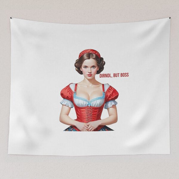 Item preview, Girl in a red dirndl designed and sold by Farbenmieze.