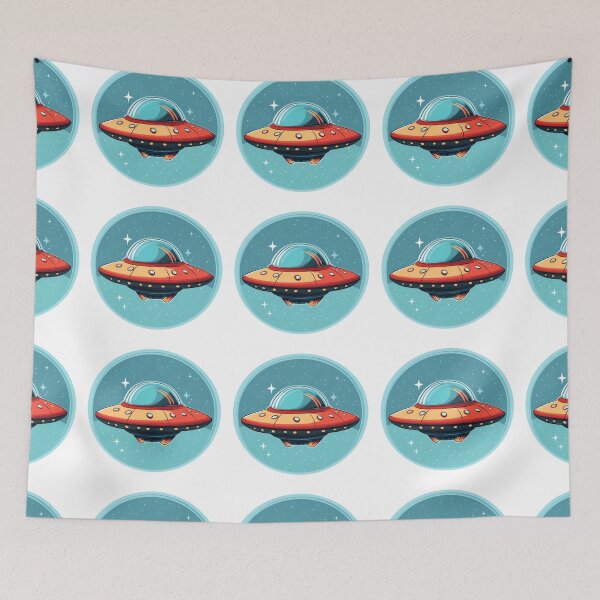 Item preview, Cartoon Style UFO Alien Logo Stickers, Logo, Illustration, Wall arts, Art Prints and More designed and sold by Kevin Lou.