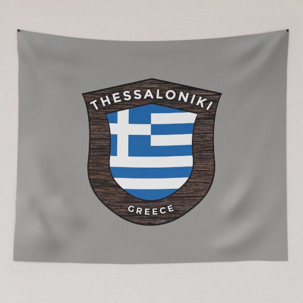 Item preview, Thessaloniki Greece Emblem Flag designed and sold by World Designs.