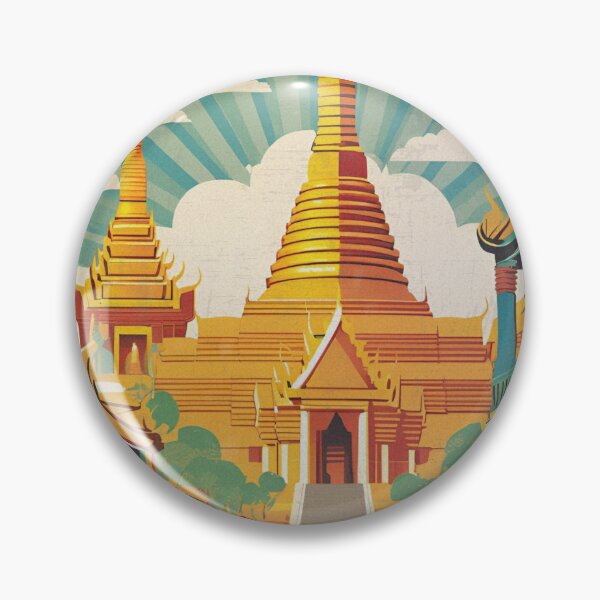 Item preview, Phnom Penh Streetscape: Vintage Travel Art Print designed and sold by Lost-Horizons.