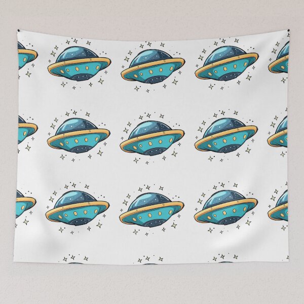 Item preview, Cartoon Style UFO Alien Logo Stickers, Logo, Illustration, Wall arts, Art Prints and More designed and sold by Kevin Lou.