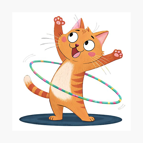 Item preview,  Cats and Hula Hoops: A Fun Fusion of Fitness and Feline Entertainment designed and sold by kmf1313.