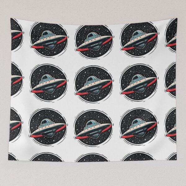 Item preview, Cartoon Style UFO Alien Logo Stickers, Logo, Illustration, Wall arts, Art Prints and More designed and sold by Kevin Lou.