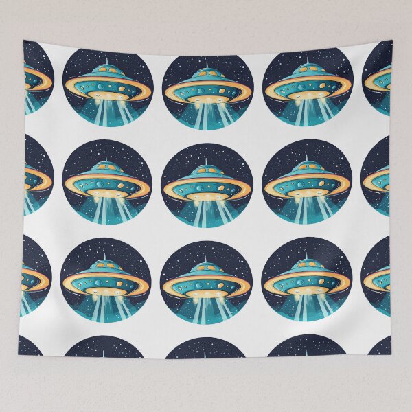 Item preview, Cartoon Style UFO Alien Logo Stickers, Logo, Illustration, Wall arts, Art Prints and More designed and sold by Kevin Lou.