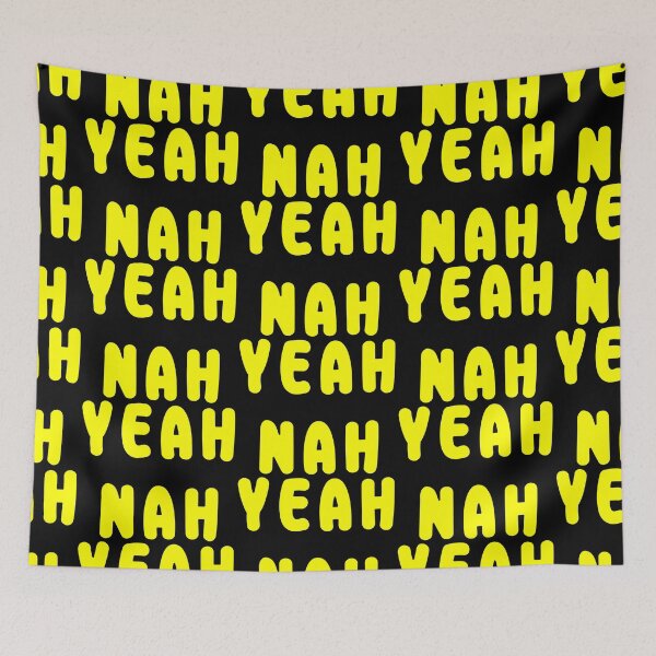 Item preview, YEAH NAH, Yellow Rounded Font with Black Outline designed and sold by AASparksDesigns.