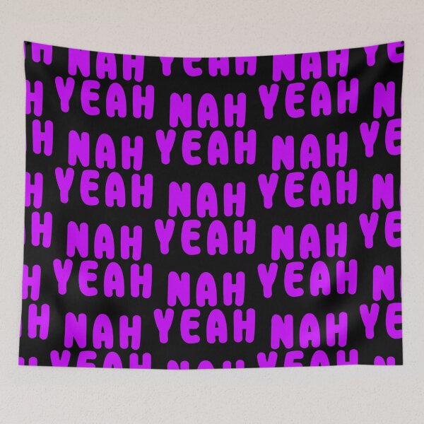 Item preview, YEAH NAH, Purple Rounded Font with Black Outline designed and sold by AASparksDesigns.