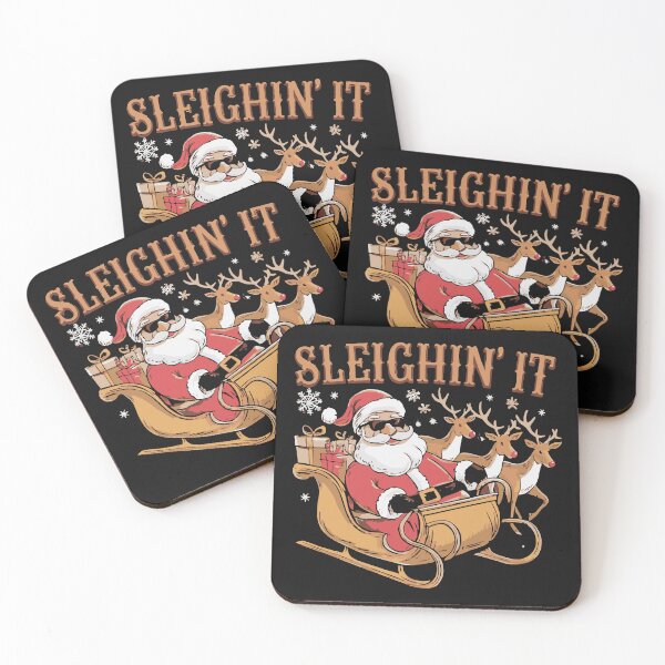 Item preview, "Sleighin' It Cool Santa Christmas T-Shirt & Holiday Gifts" designed and sold by KingznThingz.