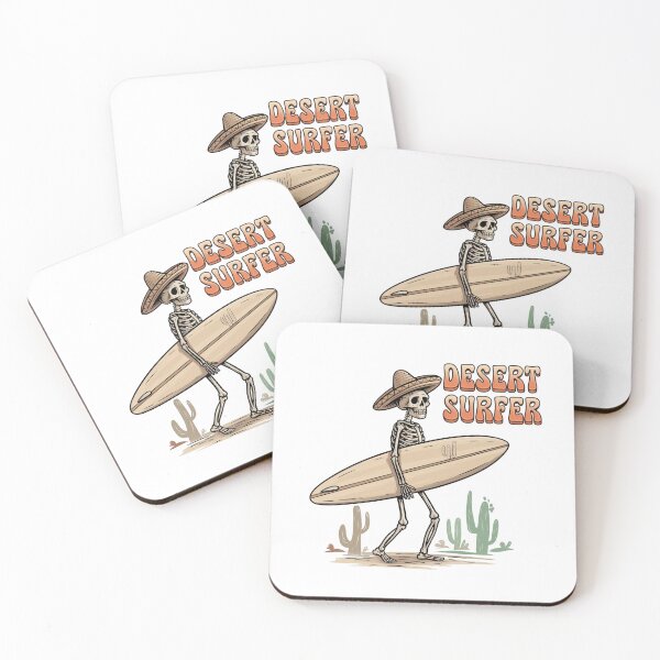 Item preview, Rustic Desert Surfer Skeleton designed and sold by OldSchoolRetro.