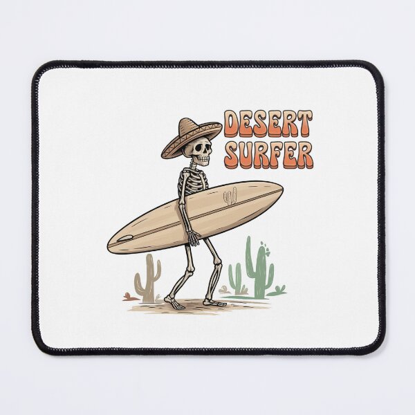 Item preview, Rustic Desert Surfer Skeleton designed and sold by OldSchoolRetro.