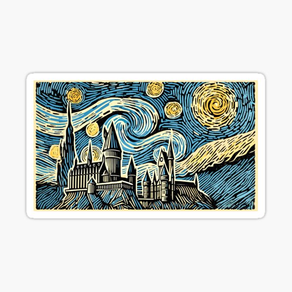 Item preview, Starry night over magic castle designed and sold by petalecho.